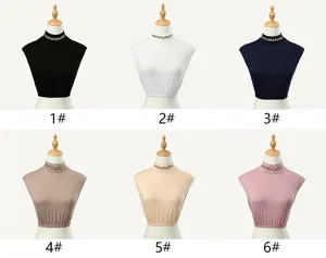 Women detachable half shirt dickey turtleneck false collar with sparkling rhinestones set.