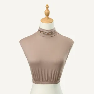 Rhinestone mock turtleneck fake collar, stylish polyester detachable collar for women apparel.