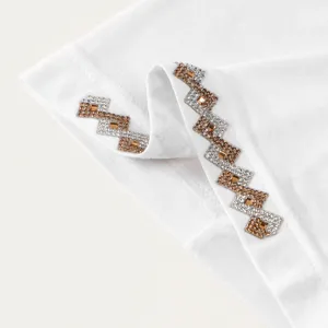 Women's Mercerized Cotton Geometric Rhinestone Cylinder Hat Breathable Fashion Daily Cap