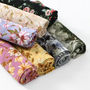Floral print chiffon scarf fabric rolls, stylish and elegant, perfect for daily wear.