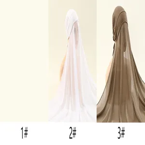 Femmes mode couleur unie hijab foulard voile attache casquette châle respirant