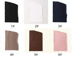 Comfortable mercerized cotton inner cap solid color breathable Muslim turban headscarf for women.