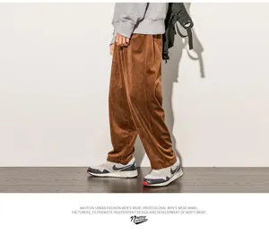 Pantaloni lunghi larghi dritti in velluto a coste da uomo moda autunno streetwear top.