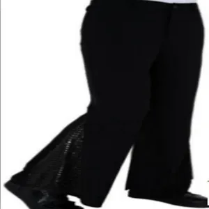 Pantaloni a zampa vintage anni 70 da uomo casual con dettagli in rete e paillettes