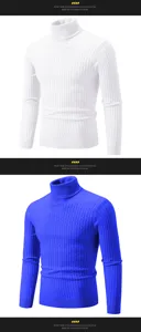 Details of mens turtleneck cable knit sweater showcasing cozy texture and stylish design.