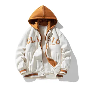 Heren Casual Nep Tweedelig Met Capuchon Jas Herfst Winter Rits Sweatshirt Sportjas