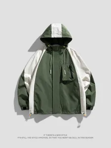Japanese style outdoor waterproof windbreaker jacket, casual loose hooded windproof coat for women