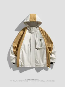 Japanese style new outdoor waterproof hooded windbreaker jacket for women loose casual coat