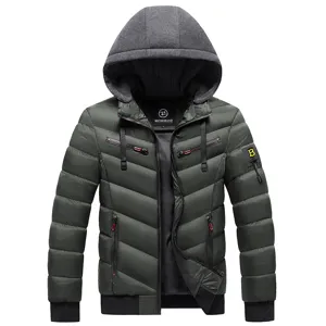 Men's Winter Hooded Puffer Jacket Casual Thick Warm Quilted Coat with Pockets Plus Size