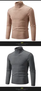 Men's turtleneck cable knit sweater slim fit long sleeve pullover casual stylish winter top