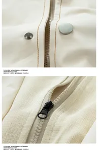 Men casual jacket detail shot solid color autumn spring fashion streetwear outerwear