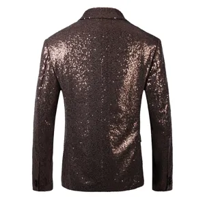 Veste blazer à sequins élégante pour homme pour fête spectacle de scène et danse manteau brillant.