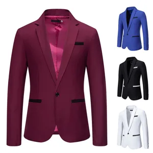 Blazer de costume slim décontracté pour homme un bouton revers pour mariage fête.