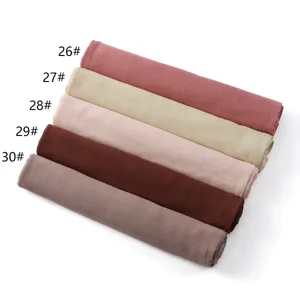 Effen kleur rayon lange sjaal veelzijdige vrouwen mode hijab omslagdoek detail weergave presentatie