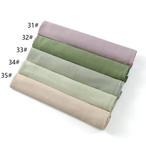 Effen kleur rayon lange sjaal modieus veelzijdig vrouwen hoofddeksel omslagdoek detail weergave