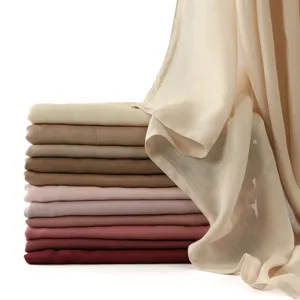 Effen kleur rayon lange sjaal vrouwen veelzijdige hoofddoek sjaal mode elegante hijab.
