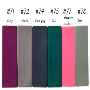 Einfarbig Perle Chiffon langer Schal Hijab Damen Mode Kopfbedeckung Farbvarianten Ansicht