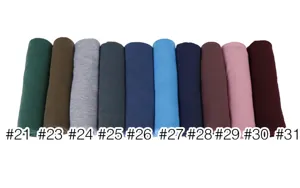 Women's solid color mercerized cotton stretch scarf hijab variety color options breathable