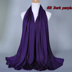 Dark purple solid color modal cotton women scarf breathable Indian style detail view