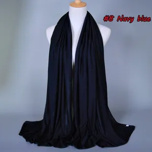 Women solid color modal cotton long scarf, soft breathable draped hijab wrap shawl.