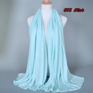 Mint green solid color modal women scarf lightweight breathable detail view variant 15