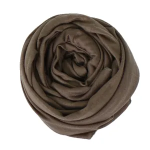 Women solid color mercerized cotton scarf breathable stretch hijab wrap scarf lightweight