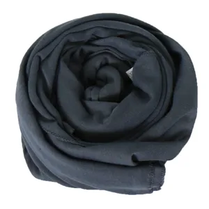 Detail view of solid color mercerized cotton women scarf, breathable elastic jersey fabric.