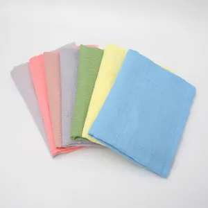 Details showing the colorful cotton linen crinkled scarf with fringe for women fashion shawl.