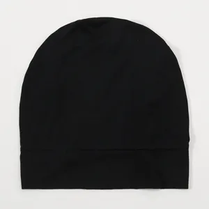 Black modal inner hijab cap detail, high elasticity, comfortable daily wear, breathable fabric.