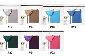 Set scialle in chiffon tinta unita con cuffia interna per donna, elegante hijab.