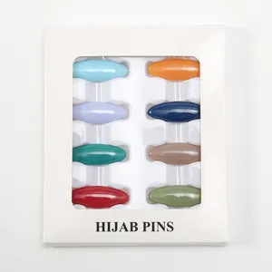 Bunte Hijab Nadeln Set mit 8 Stück, Kunststoff Magnet Broschen Nadeln für Damen Modeaccessoires.