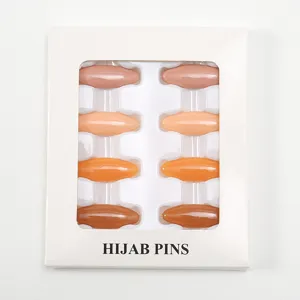 Plastik Hijab Nadeln 8 Stück im Set, bunte glänzende Kopftuchnadel modische Brosche.
