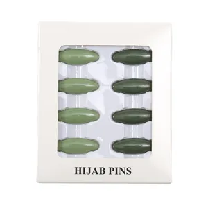 Kunststoff Hijab Nadeln 8er Set, einfarbige Kopftuch Schnalle Bonbon Zubehör Hauptansicht.