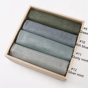 Solid color metallic thread women scarf stylish headscarf shawl detail display item