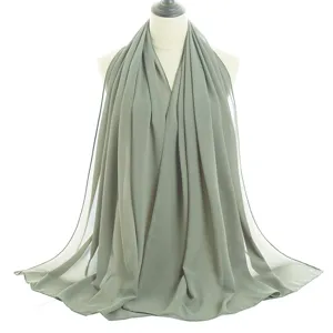 Atmungsaktiver Chiffon Einfarbiges Kopftuch Schal Detailansicht für elegante Alltagslooks.