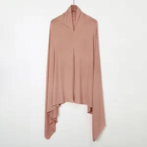 Malaysia instant hijab detail showing the soft mercerized cotton solid color scarf fabric.