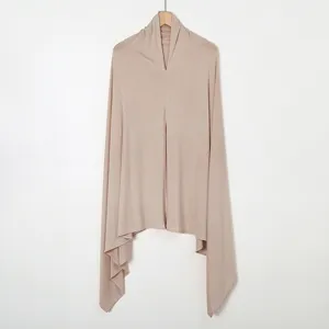 Solid color mercerized cotton instant hijab scarf, comfortable headwear for daily modest fashion