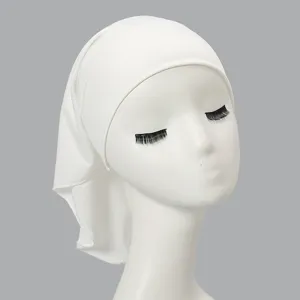 Women solid color inner hijab bonnet cap simple comfortable Muslim under scarf daily wear