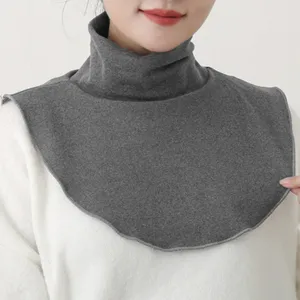 Womens Winter Warm German Velvet Neck Warmer Scarf High Collar Fake Collar Windproof Detachable Turtleneck Bib