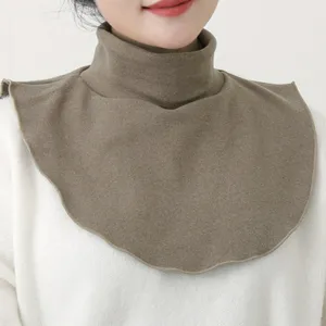 Detachable turtleneck fake collar autumn winter thermal neck warmer windproof stylish shawl