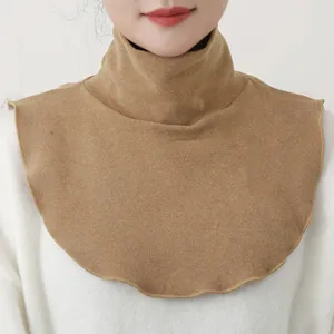 Winter warm mock turtleneck detachable fake collar for women, windproof thermal neck warmer.