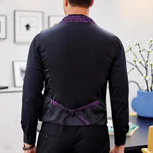 Heren vintage gotische gilet verstelbare band formele kostuumweste voor feest en dagelijks