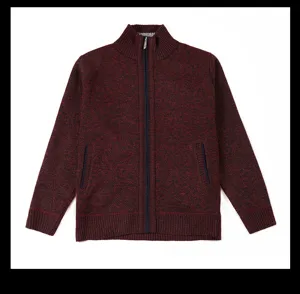 Cardigan Maglione Invernale Uomo Felpa Maglia Manica Lunga Zip Collo Alto Cappotto