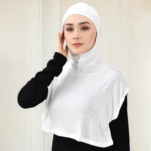 Women Casual Sleeveless Hoodie False Collar Modal Cotton Solid Color Detachable Hood Anti-Exposure Neck Warmer Accessory