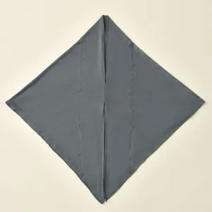 Solid color cross headscarf cap for women, dark grey fabric, simple daily wear style.