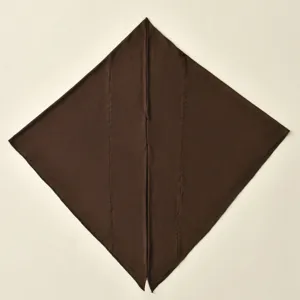 Solid brown cross turban headscarf for women, stylish elastic adjustable hair wrap accessory.