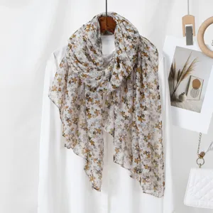 Women's Ginkgo Leaf Voile Long Scarf Fashionable Soft Sun Protection Scarf Variant Style