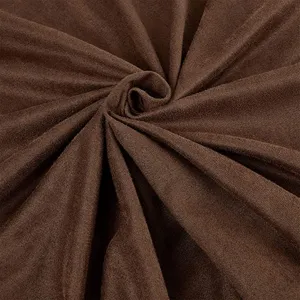 Dark brown faux suede fabric texture detail closeup for cosplay costume apparel making.