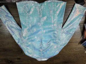 Men's Light Blue Sequin Blazer Sparkling Nightclub Stage Performance Party Jacket Coat