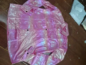 Chemise homme brillante disco manches longues holographique metallique haut de fete